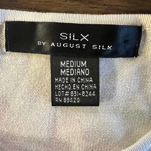 Silx By August Silk Floral Silk Blend Cardigan Sweater Size M - Picture 5 of 5